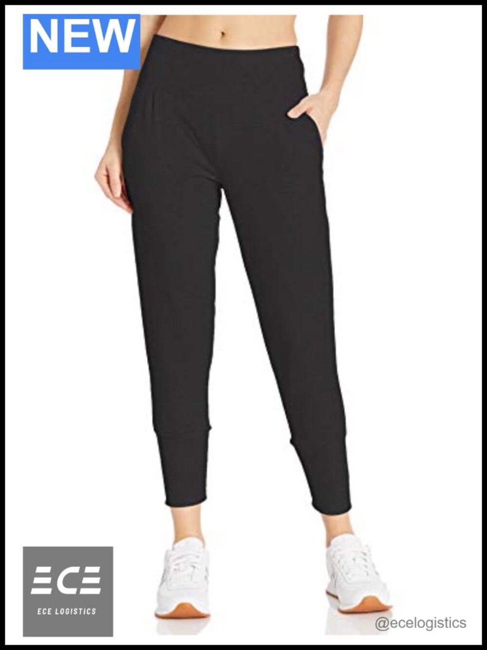 Slim Tapered Jogger Sweatpants with Pockets Mid Rise Pull On